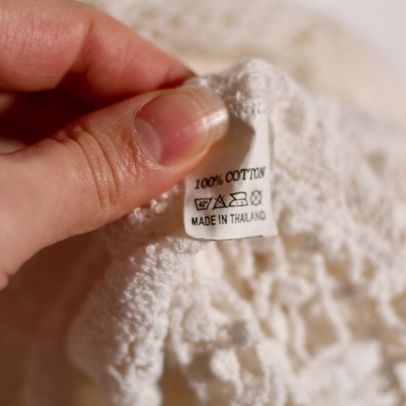 SOLD Hand Crochet Cream Top - Picture 8 of 10